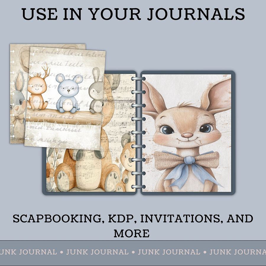 Nursery Animals - Digital Papers V8- Commercial Use product image (3)