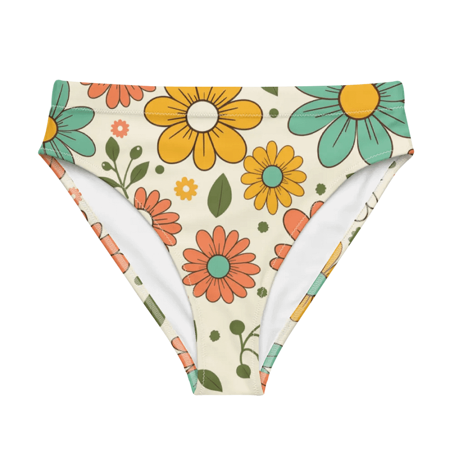 Retro Bloom Recycled High-Waisted Bikini Bottoms – Feel-Good Fit, Floral Vibes product image (1)