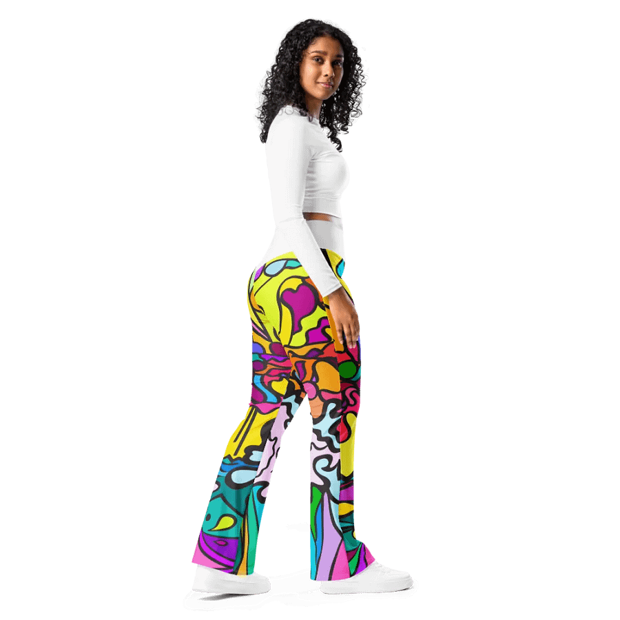 SwirlScape Flare Leggings - Wave at Sunset product image (2)