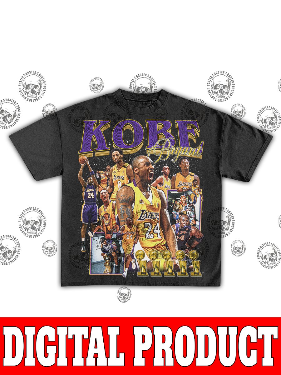 Kobe Bryant Portrait Vintage 90s Bootleg Graphic Design product image (1)