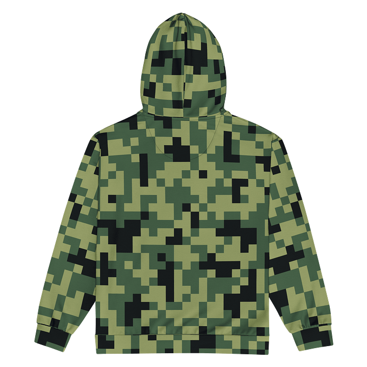 Military Green Camouflage Pixels Camo Pattern Unisex Zip Hoodie product image (2)