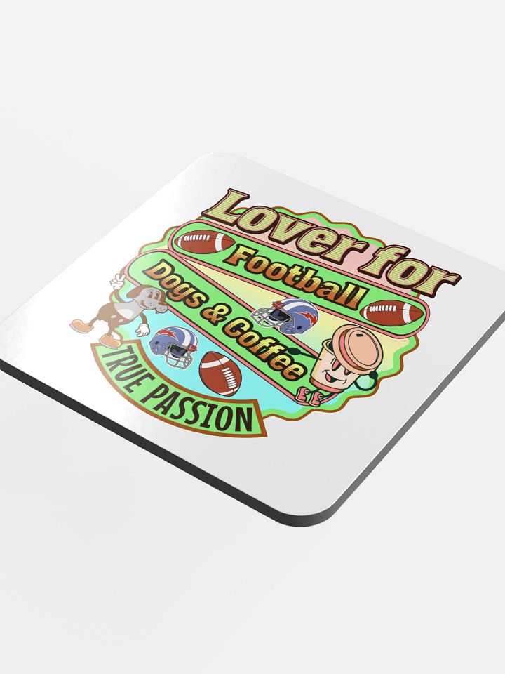 Lover For Dogs Coffee Football Passion Trio Cork Coasters product image (1)