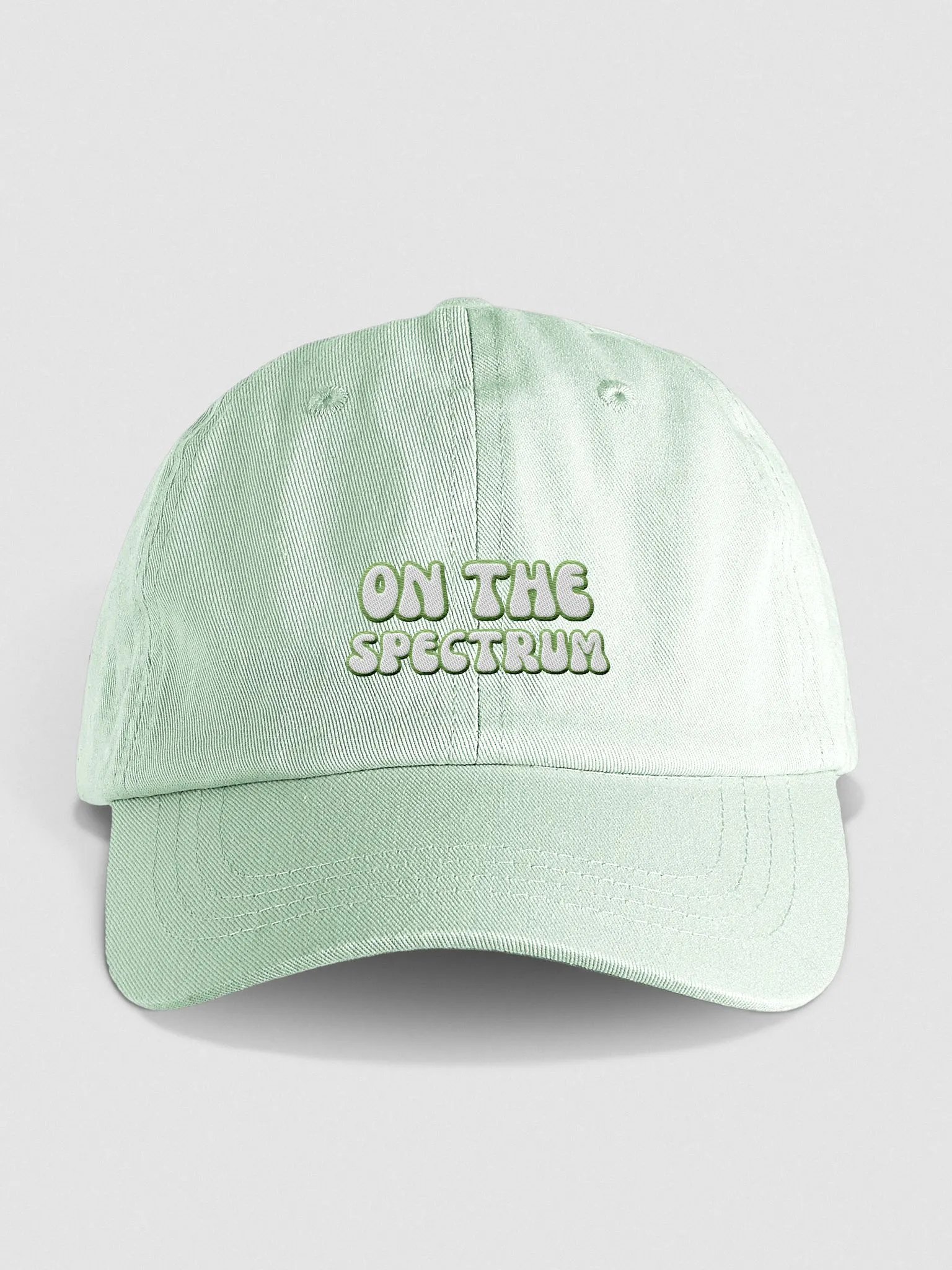 ON THE SPECTRUM (green) groovy lined design 2 embroidered pastel dad hat product image (9)