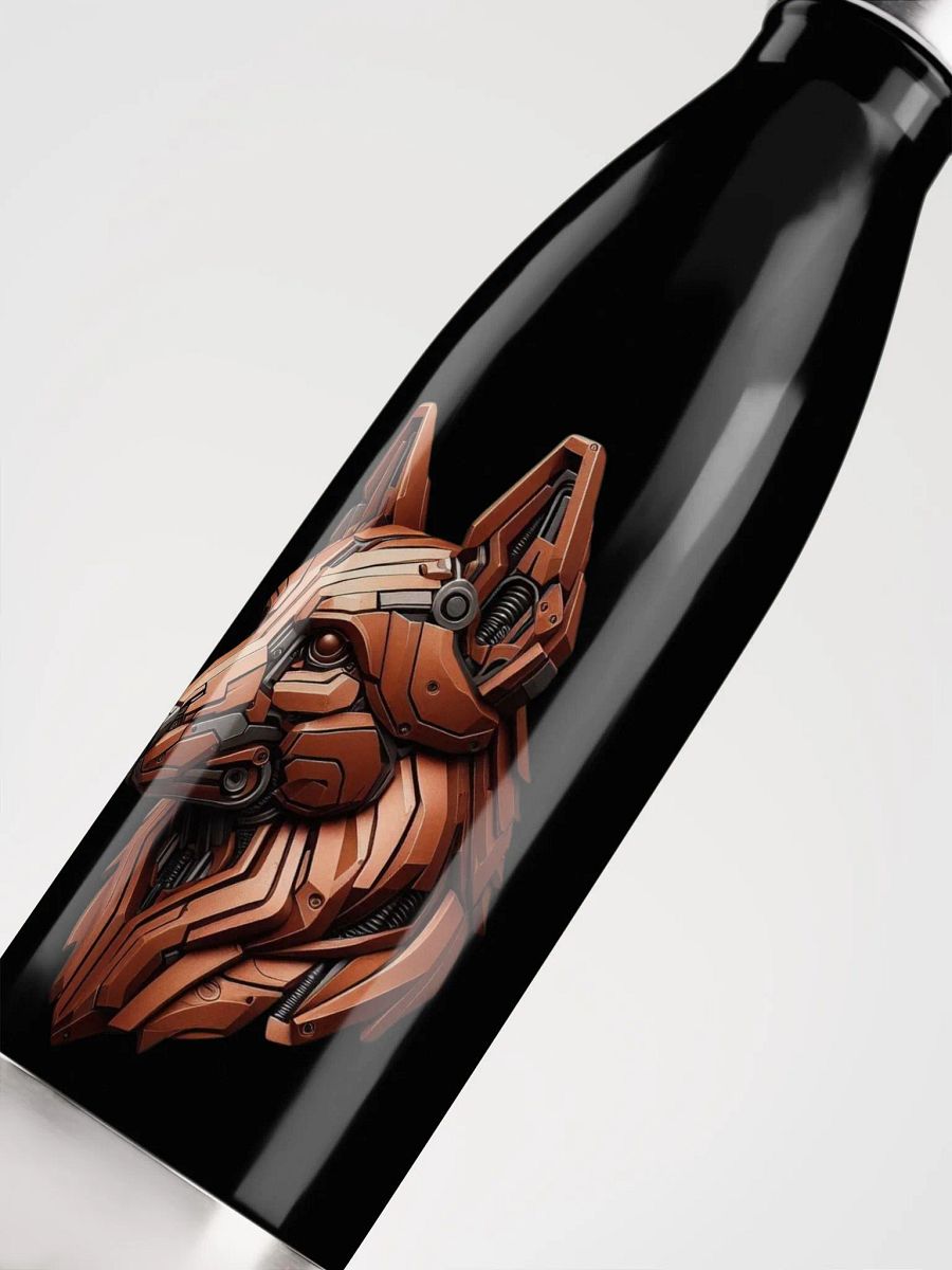 Stainless Steel Water Bottle with German Shepherd Iron Dog Robot Design product image (5)
