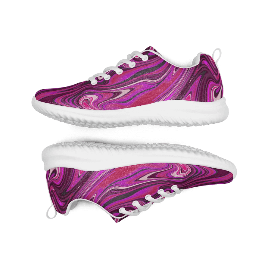 Women's Athletic Shoes - Pink and Purple Digital Fluid Art product image (8)