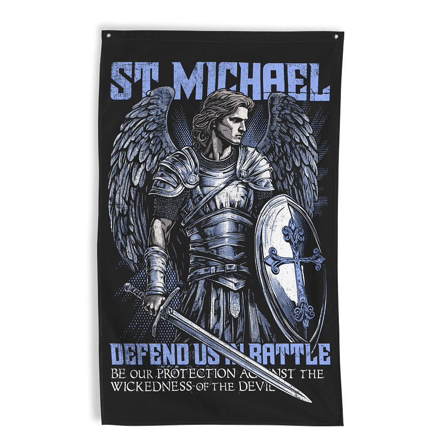 St. Michael: Defend Us in Battle Wall Flag product image (1)