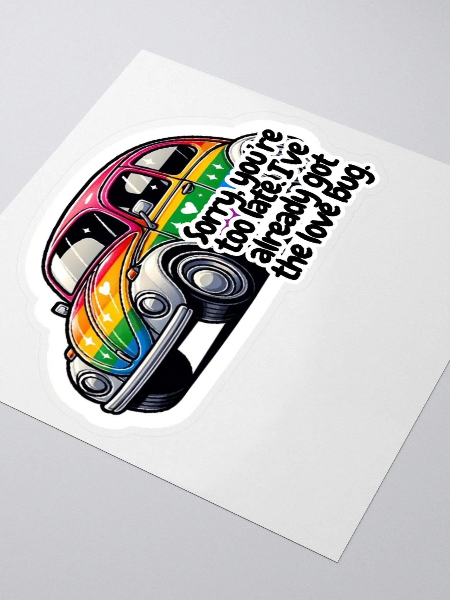 Love Bug Sticker-VW Sticker-Taken Sticker-Rainbow Style Sticker product image (9)