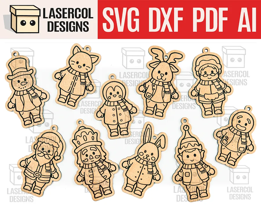 Christmas Ornaments Bundle Set 1 (+60) - Laser Cut Files product image (8)