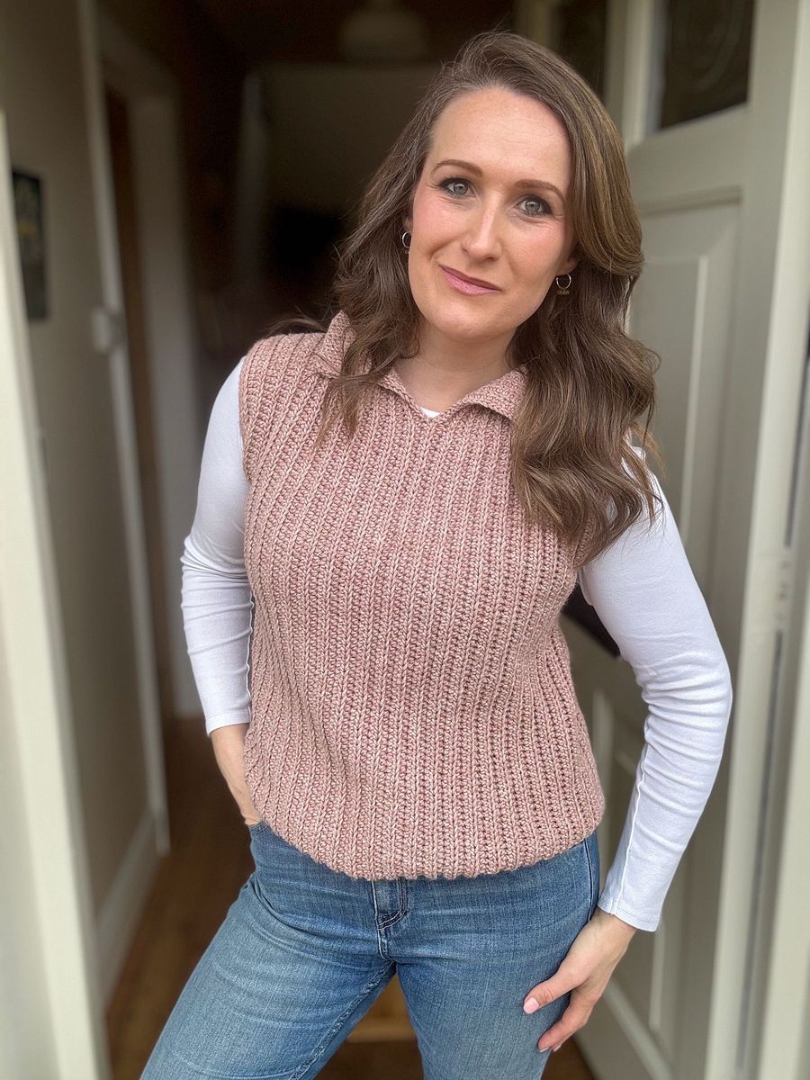 Beginner Pullover or Vest Pattern / Easy Crochet Sweater Pdf Pattern / Adult Sizes XS to 5XL ribbed crochet top pattern product image (6)