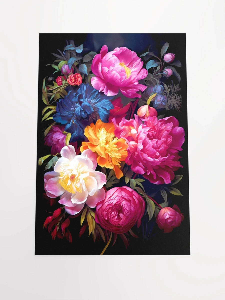 Enchanted Garden: Opulent Peony Blossoms Artwork Matte Poster product image (3)