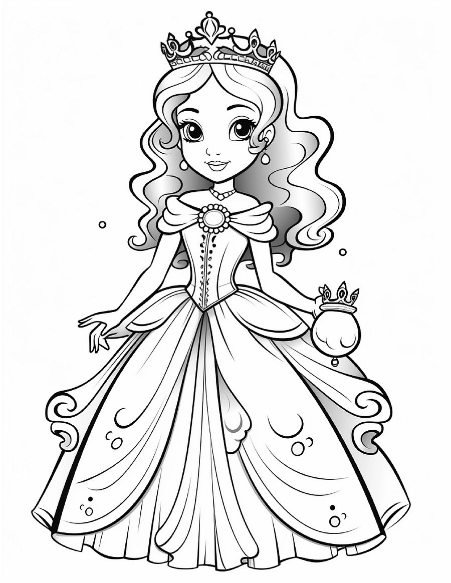 100 Cute Princess Coloring Book for Kids product image (3)