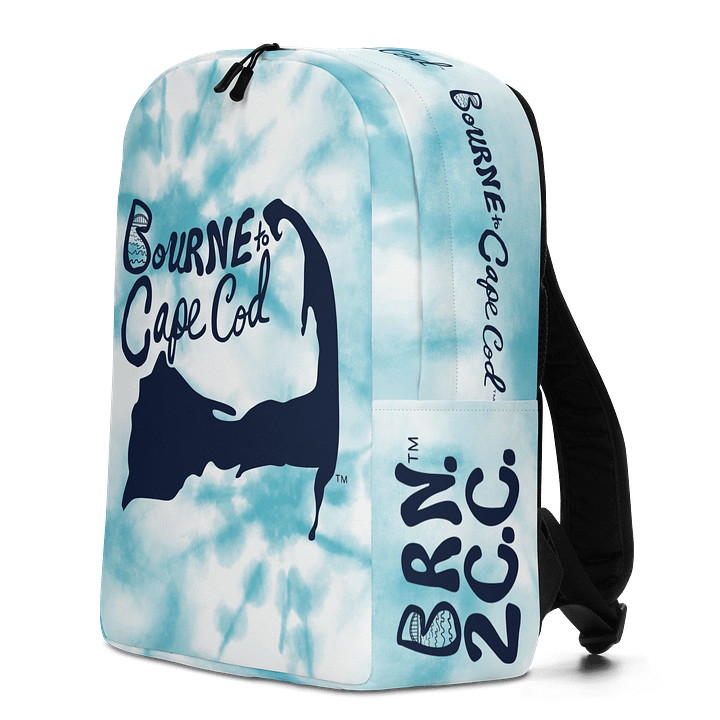 BOURNE to Cape Cod™ | Backpack | BRN.2C.C.™ | Coastal Carryall | Minimalist Style, Maximum Vibes | Navy Blue on Blue Tie-Dye🎒🌊 product image (2)