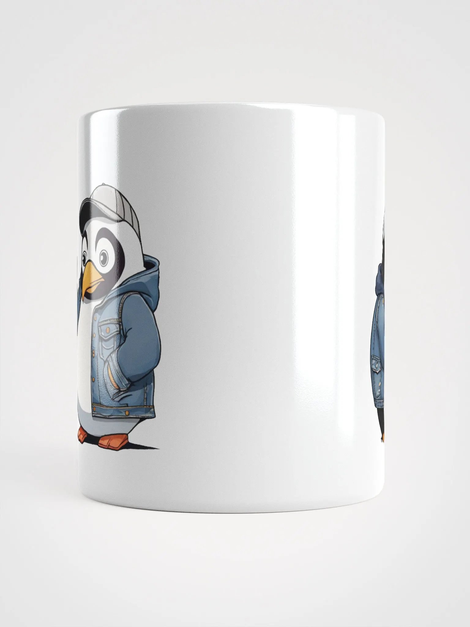 2 penguins wearing a denim jacket and hats product image (6)