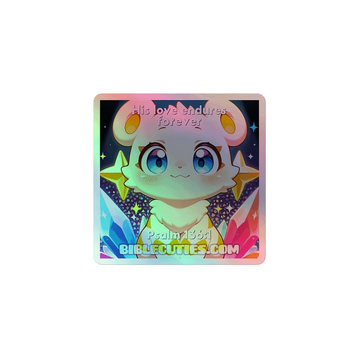 Bible Cuties Vicky - His love endures forever Holographic Sticker product image (1)