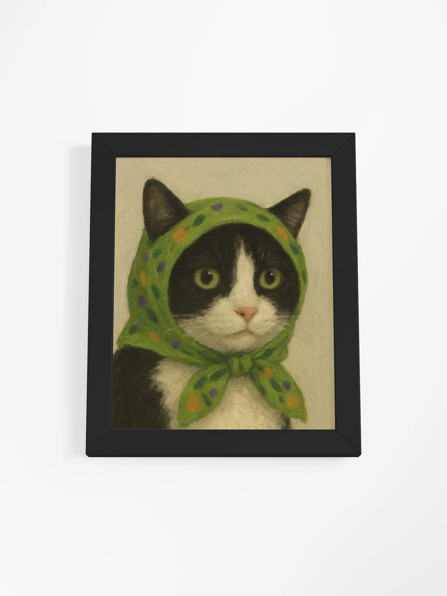 Framed Print - Babushka Cat Portrait 'Flora' product image (1)