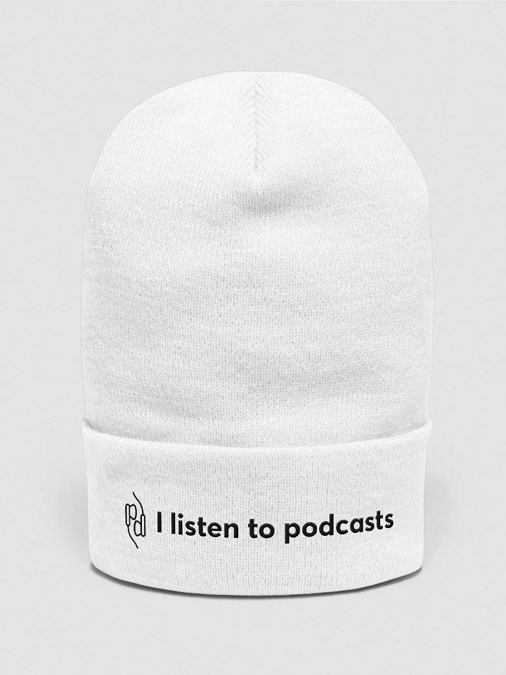 I listen to podcasts Touque/Beanie – White product image (1)