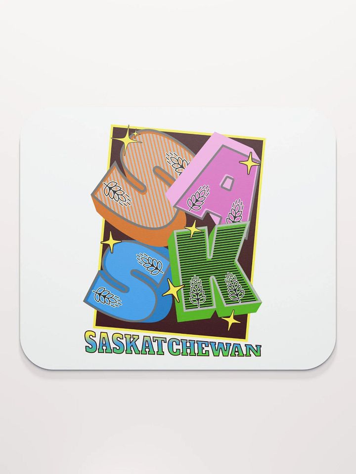 Sask Saskatchewan Block Letter Wheat Mouse Pad product image (2)