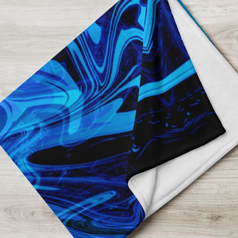Blue and Black Swarm Pattern Urban Design Throw Blanket product image (17)