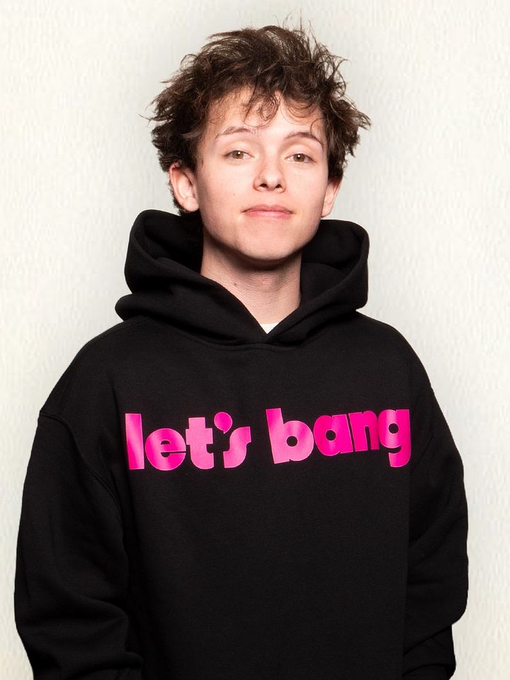 let's bang. black/pink, oversized hoodie product image (1)