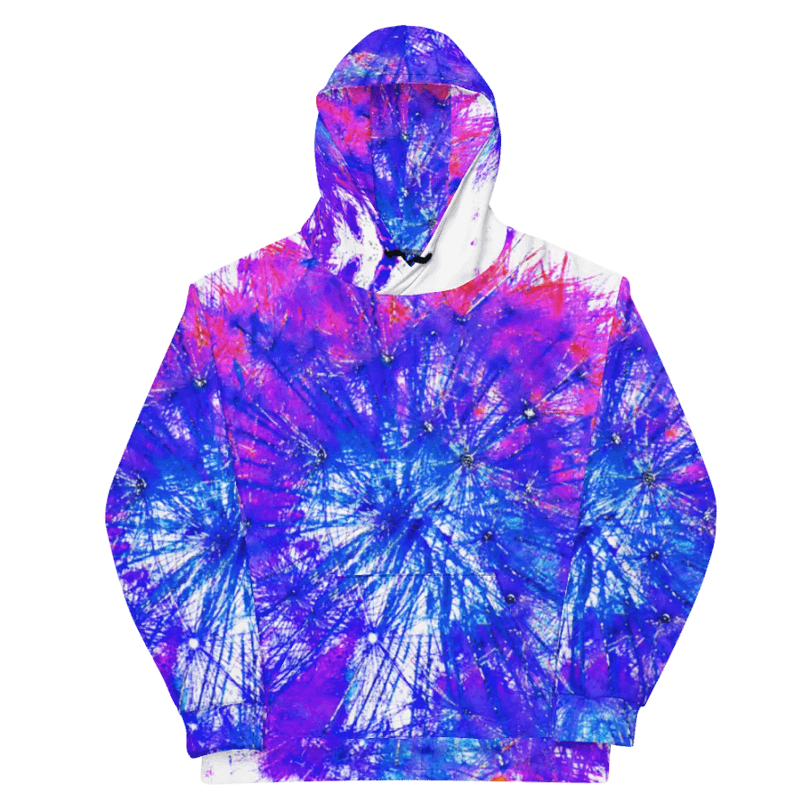 Abstract Bright Neon Dandelion Seeds Unisex Pull Over Hoodie product image (12)