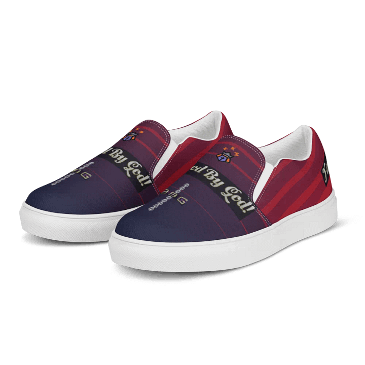 BBG Diamond Cross Purple and Burgundy Gradient Men's Slip Ons product image (2)