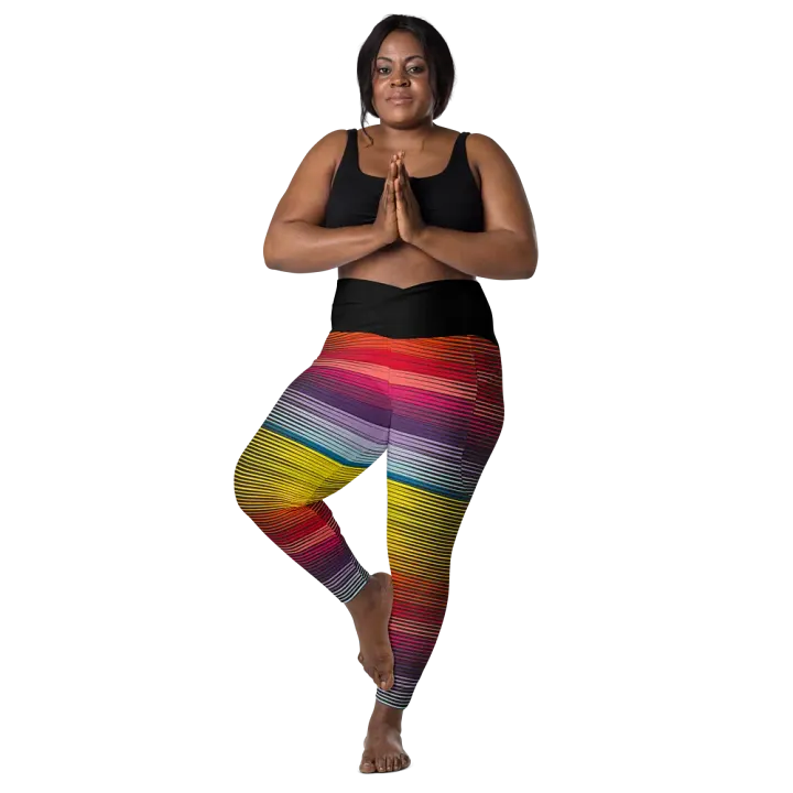 Sunset Mirage Crossover Leggings with Pockets product image (2)