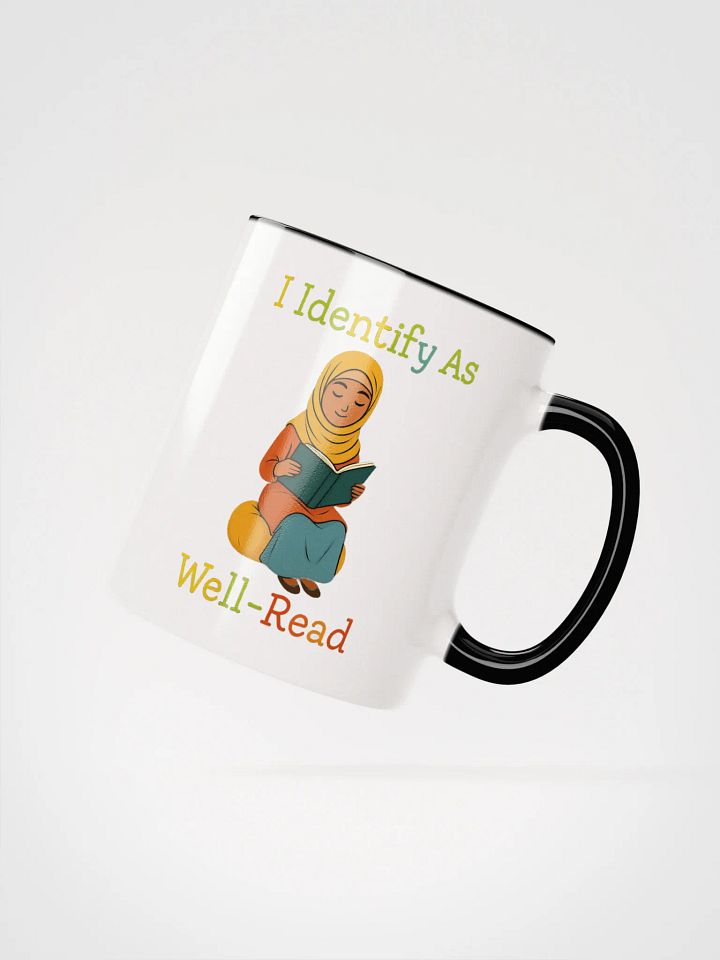I Identify As Well-Read (Girl in Hijab Reading) Accent Mug product image (2)