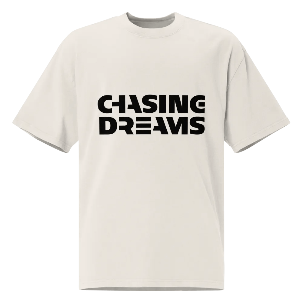 Chasing Dreams Premium Oversized Faded T-Shirt (black logo) product image (1)
