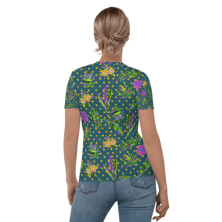 Ladies T shirt all over print tropical design product image (1)
