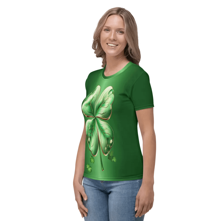 Four Leaf Clover St. Patricks Day All Over Print T-shirt product image (4)