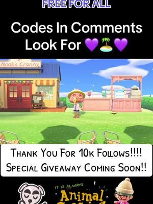 Thank you all for getting me to 10k 🙏🏽 Planning a giveaway so stay tuned. Islands now open! Please follow rules and enjoy 💜💜💜 #acnh #animalcrossingnewhorizons #animalcrossing #cozygamer #tiktokstreamer #cozygames 