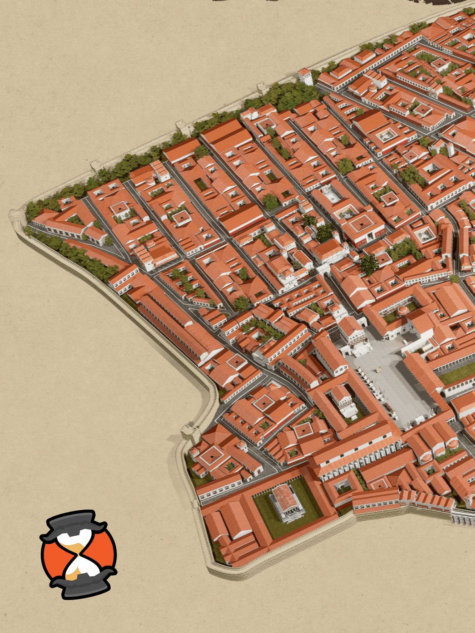 Pompeii 3D Reconstruction City View (Framed Poster) product image (2)