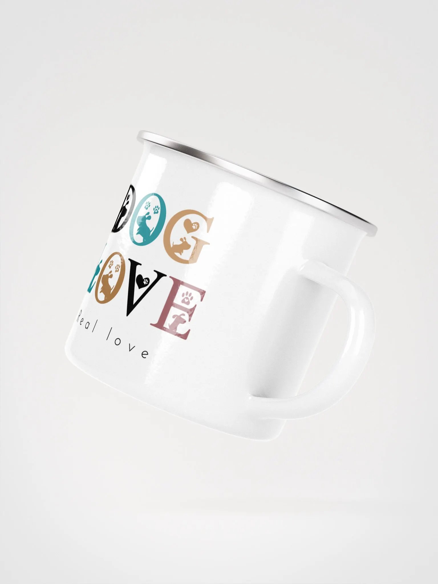 "Dog love-Real love" enamel Mug product image (3)
