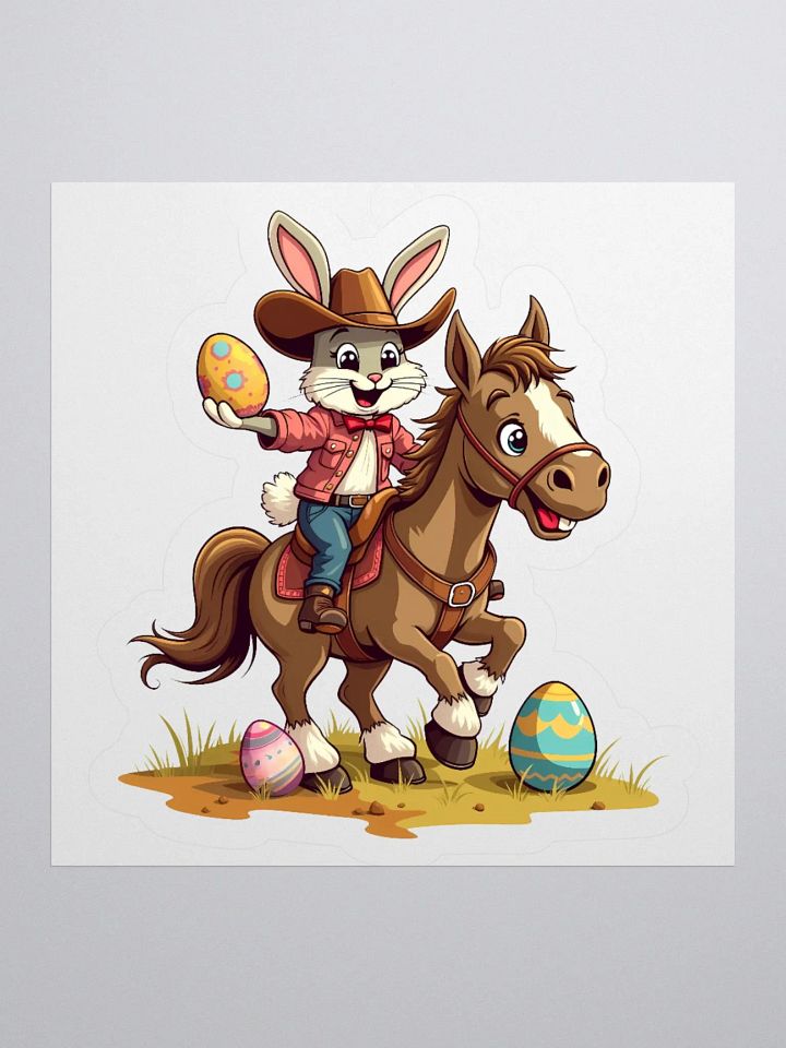 Cowgirl Easter Egg Roundup Sticker product image (1)