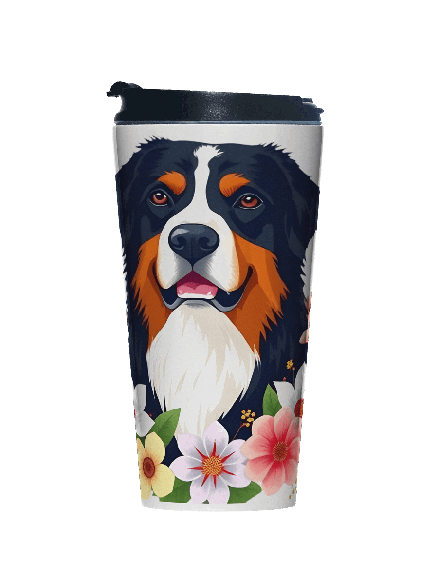 Floral Bernese Mountain Dog Travel Mug product image (1)