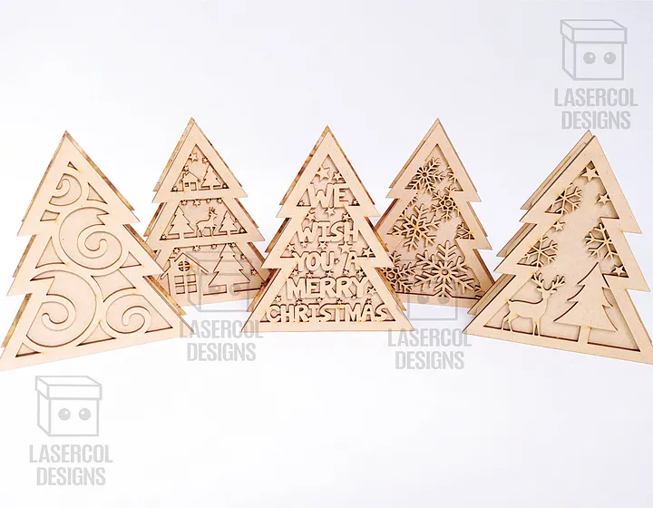 Christmas Tree Box (2 Sizes, 5 Styles) - Laser Cut Files product image (2)