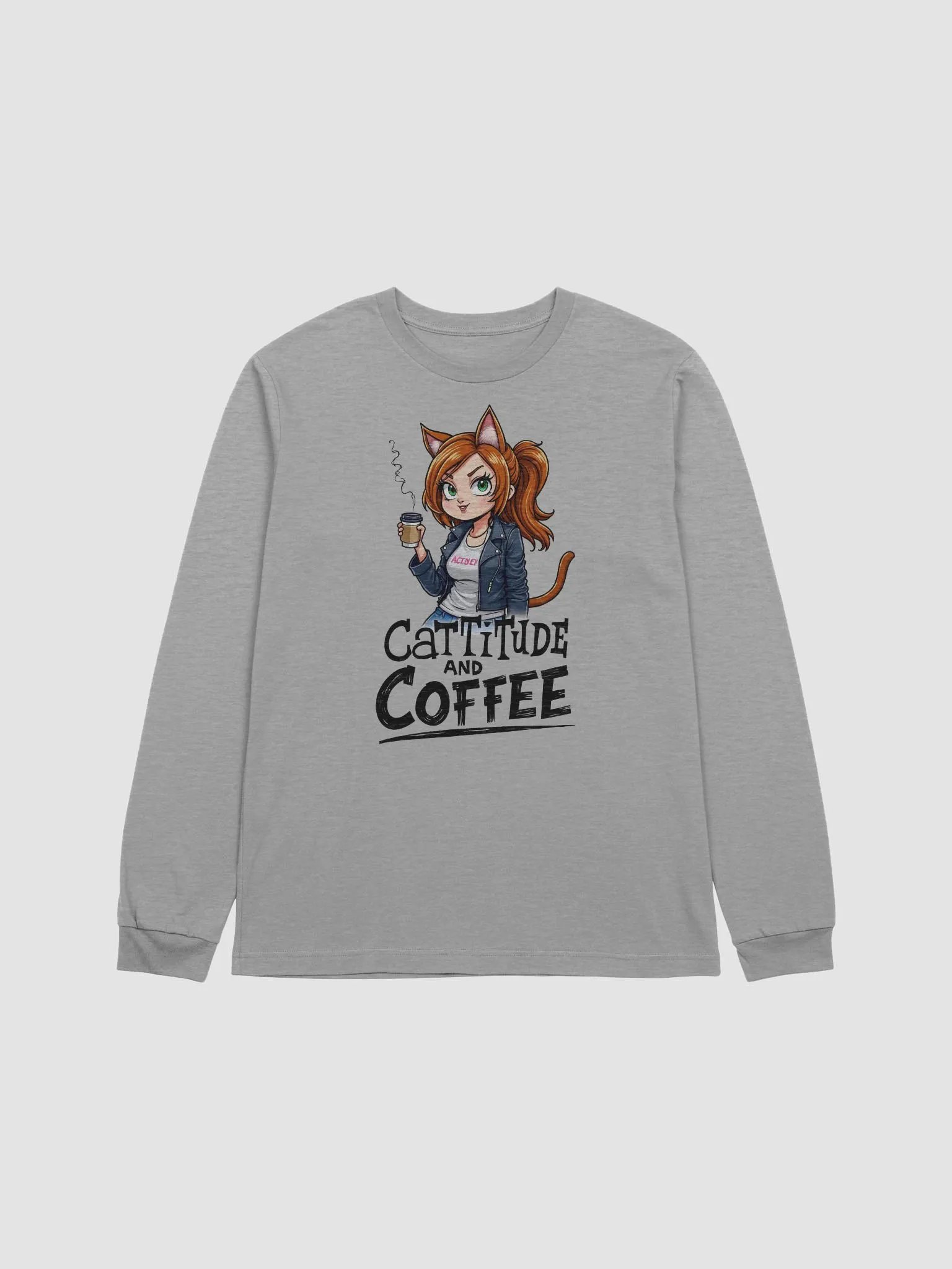 CATtitude and COFFEE Long Sleeve Tee product image (8)