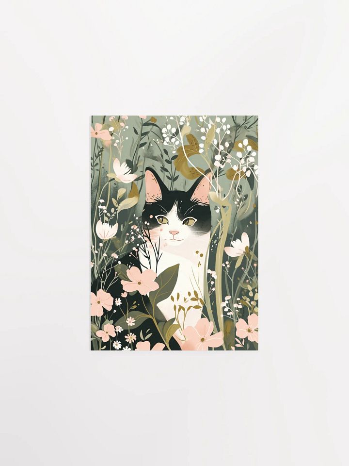 Whimsical Floral Cat Poster product image (2)
