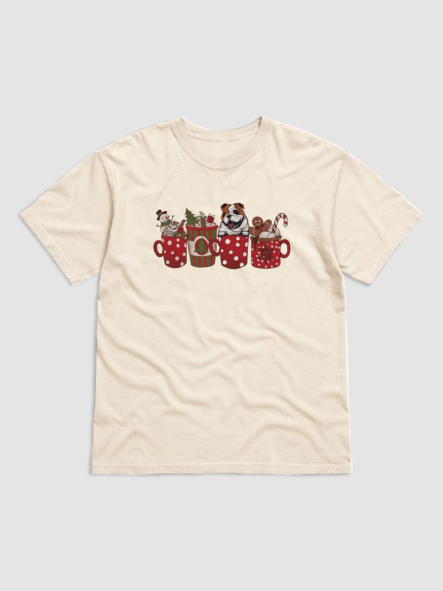 Cute English Bulldog(2) in a Christmas Cup T-Shirt | Funny Christmas Pup in a Cup product image (14)