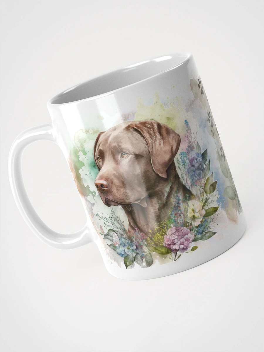 Beautiful Chocolate Lab Watercolor Floral Mug product image (4)