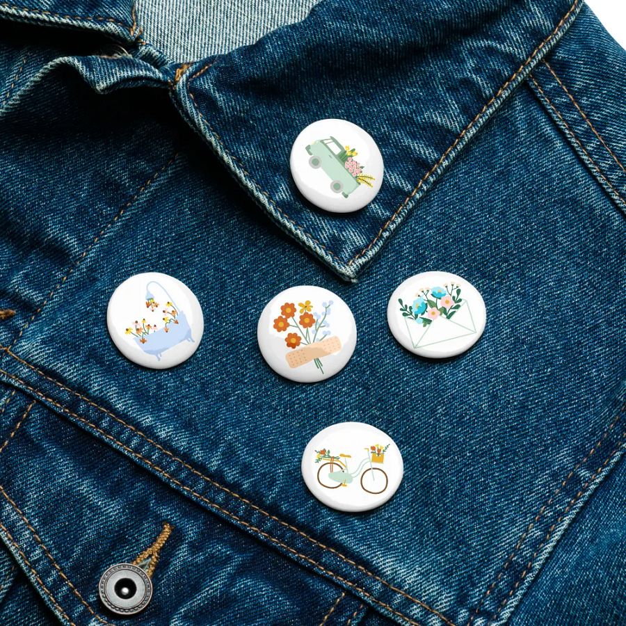 Floral Pickup Truck Pin Button Set product image (16)