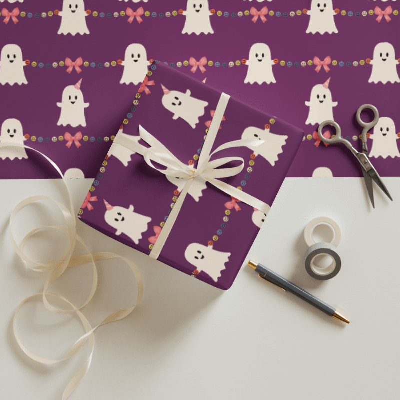 Cute Spooky Ghost Wrapping Paper Set product image (1)