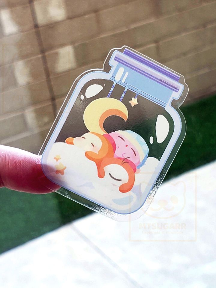 Kirby | Sleepy Time Jar Transparent Sticker product image (1)