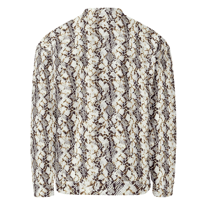 Beige Snake Skin Bomber Jacket product image (2)