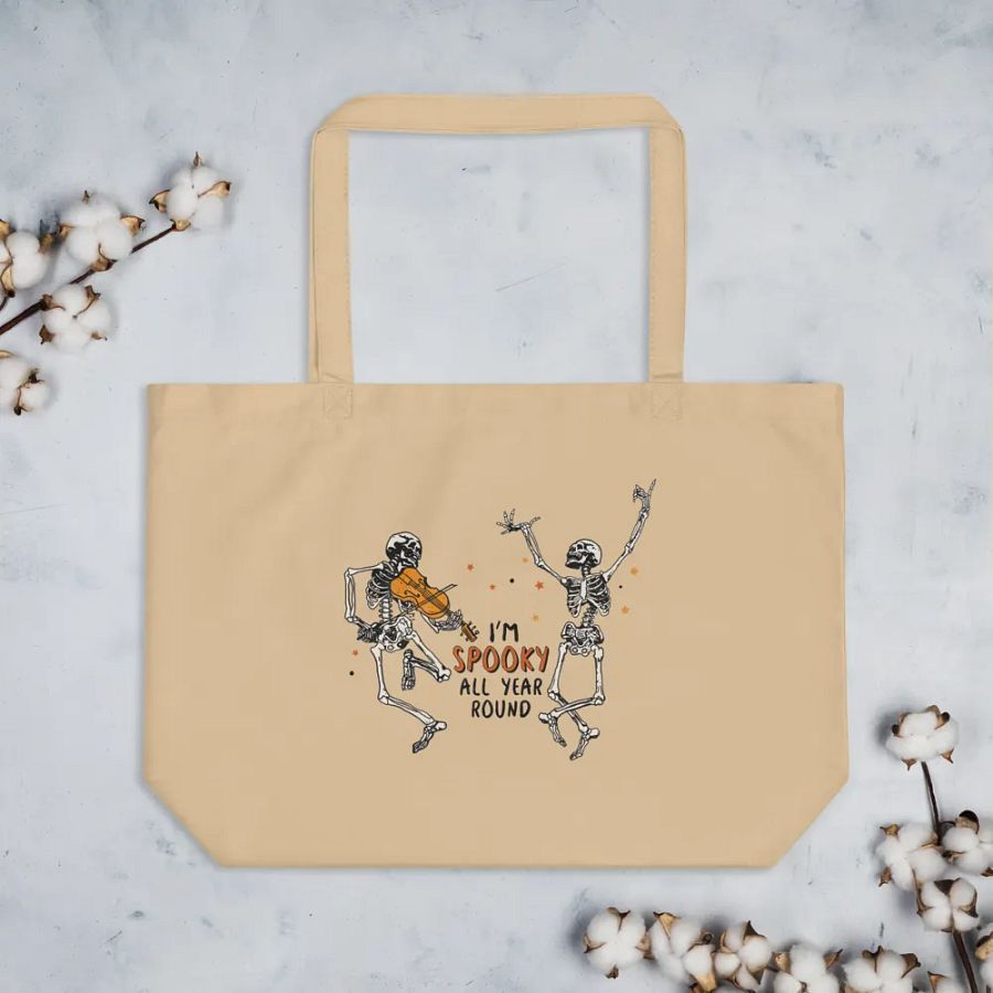 Spooky Skeletons Dance Organic Tote product image (3)