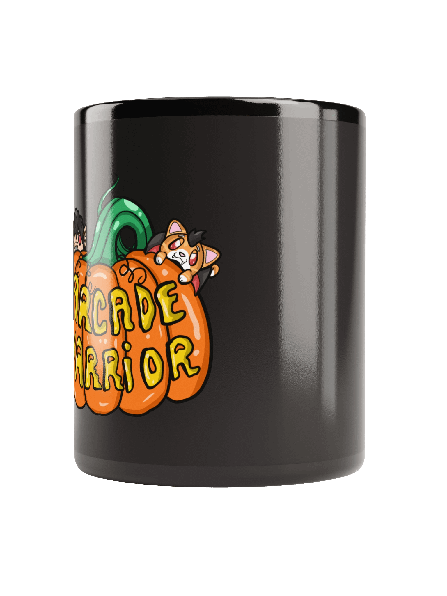 Arcade Warrior Pumpkin Black Mug Halloween 2025 product image (2)