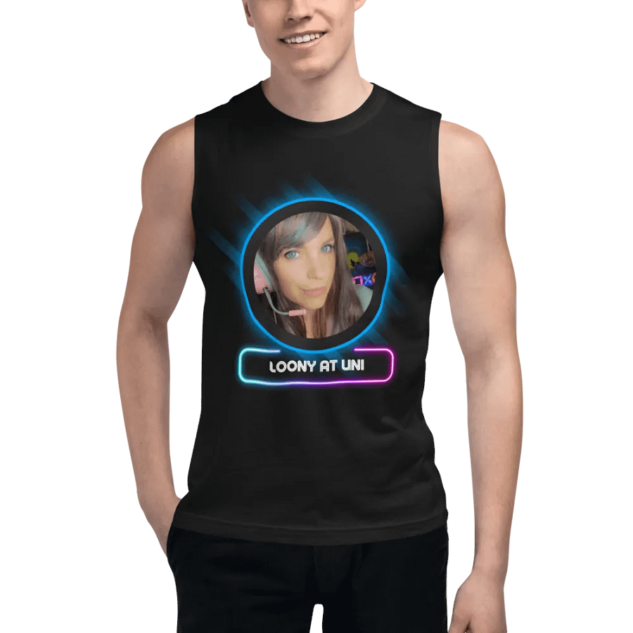 Loony Avatar Muscle Tank (purple wall square background) product image (5)