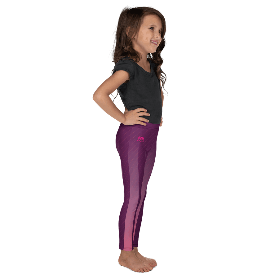 🎨Girls’ | Little Kids | Cape Cuties by BRN.2C.C.™| Leggings 💫| Pink Logo on Bold Purple Stripes product image (5)