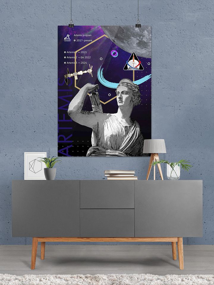 Vaporwave poster: Synthwave NASA Artemis program [synthwave/vaporwave/retrowave] — space poster, retrowave poster, neon poster, aesthetic product image (2)
