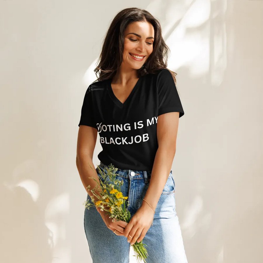Voting is my #BlackJob Ladies V-Neck Tee product image (11)